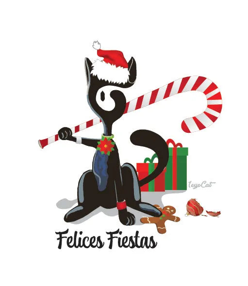 1eyeCat - Navidad - Felices Fiestas - Camiseta unisex de algodón orgánico