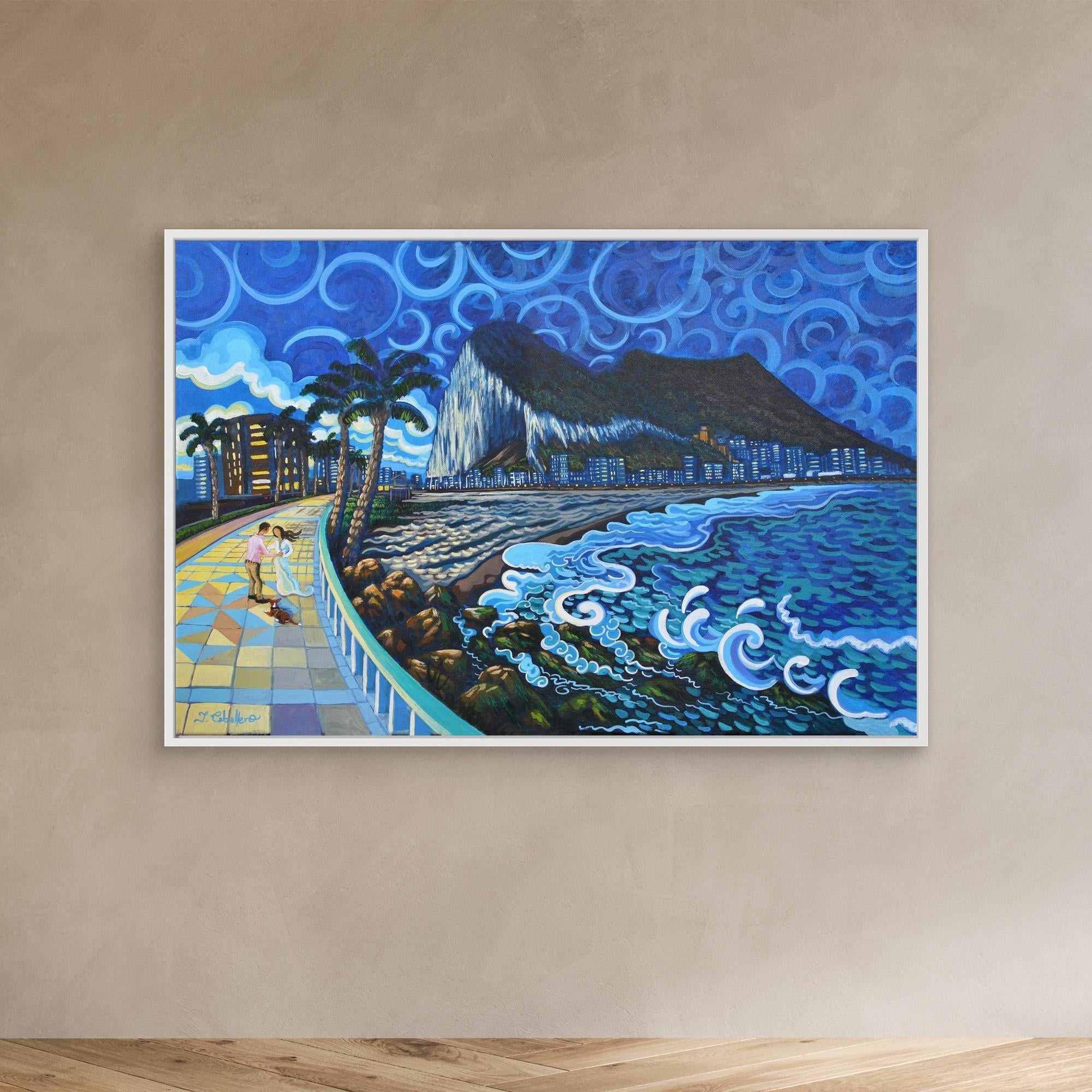 N209 - Poniente's promenade - Framed Canvas Art Print