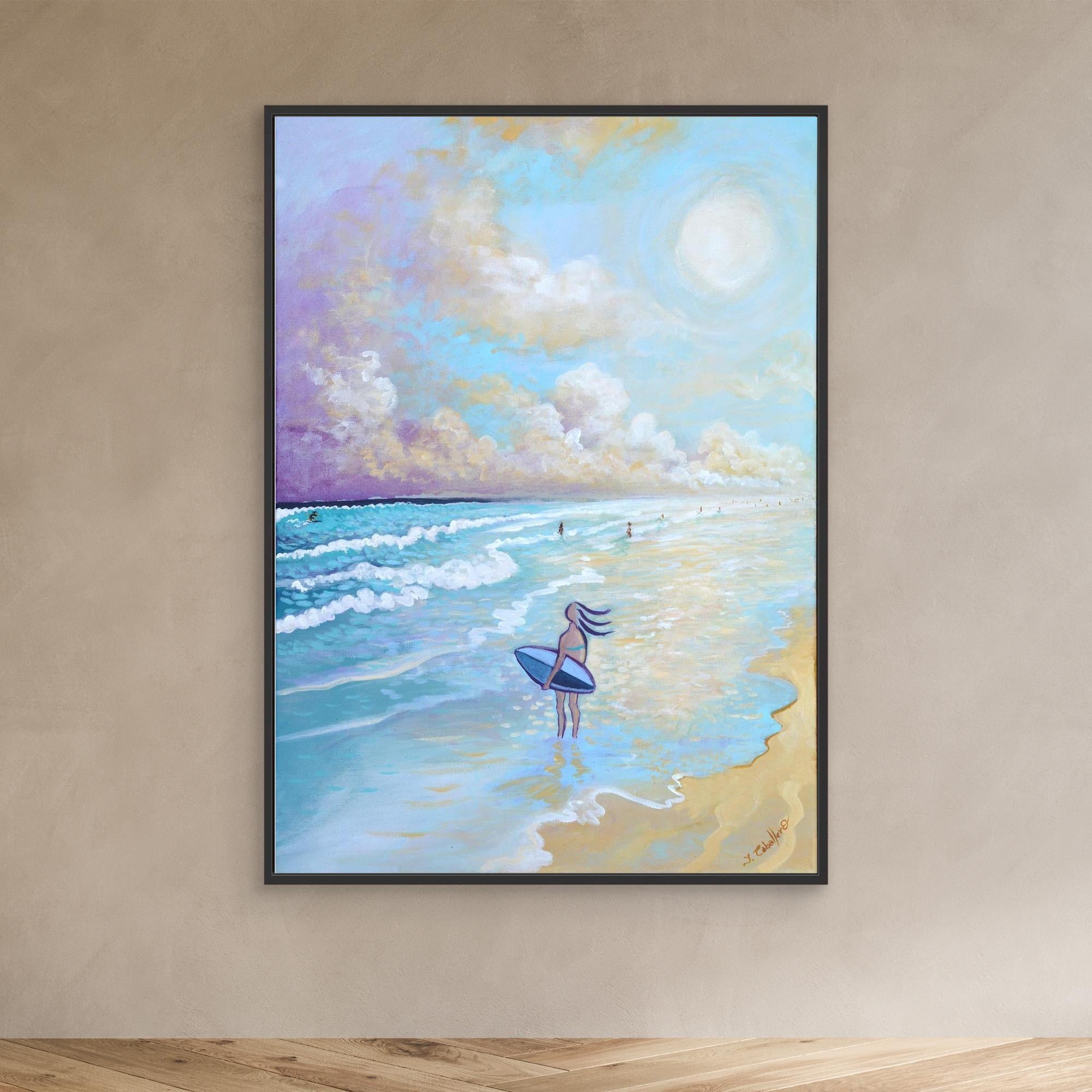 N213 - Atlantic Surf - Framed Canvas Art Print