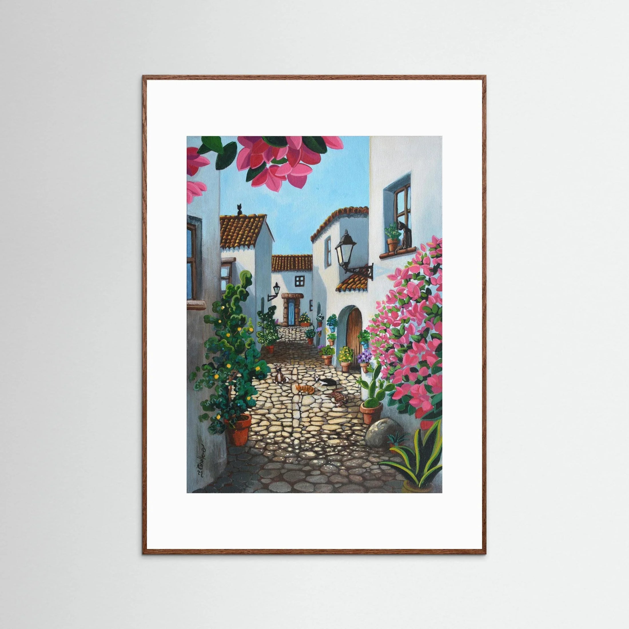 N214 -The Cats of Castellar  - Framed Fine Art Paper Print 