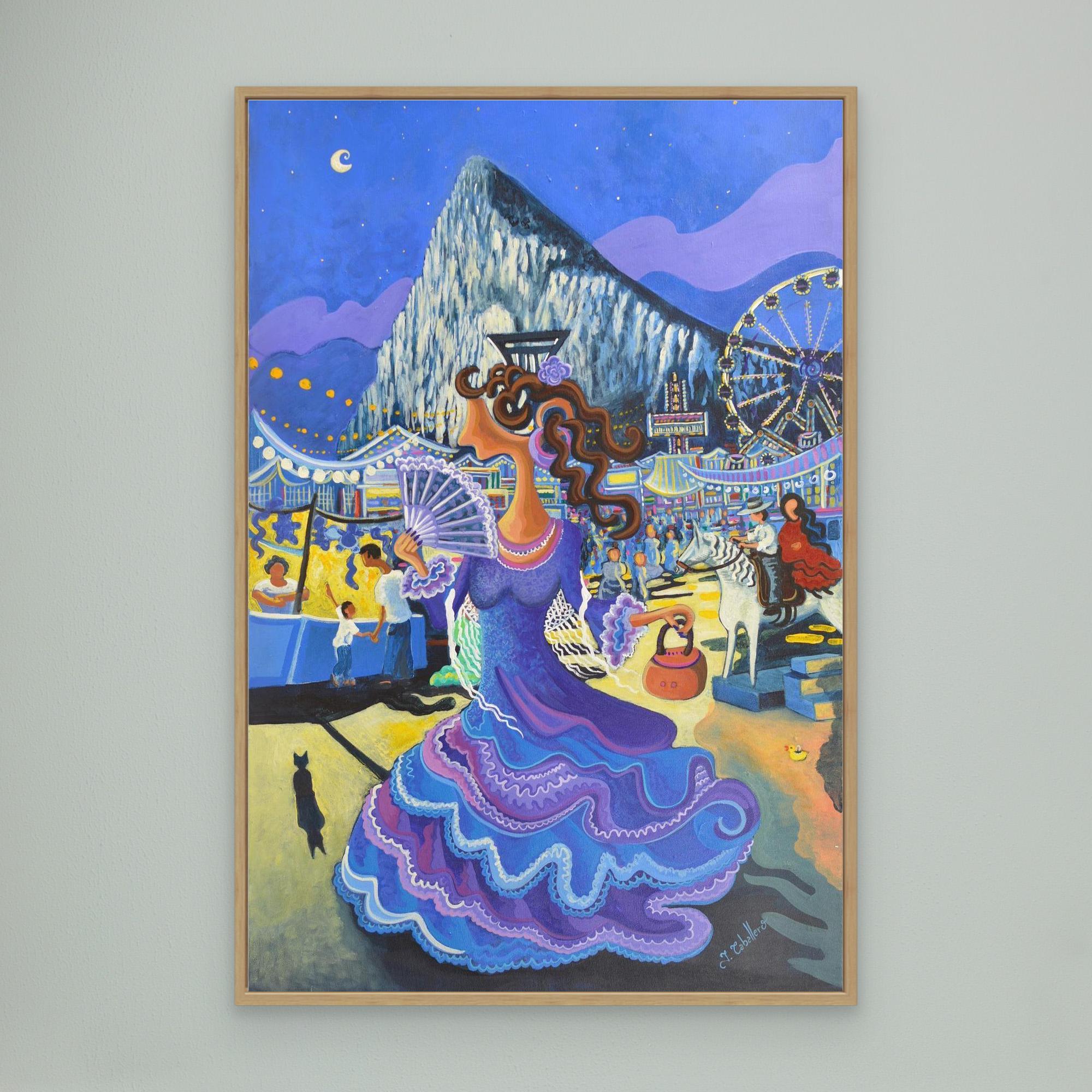 N150 - Noche de Feria - Framed Canvas Art Print