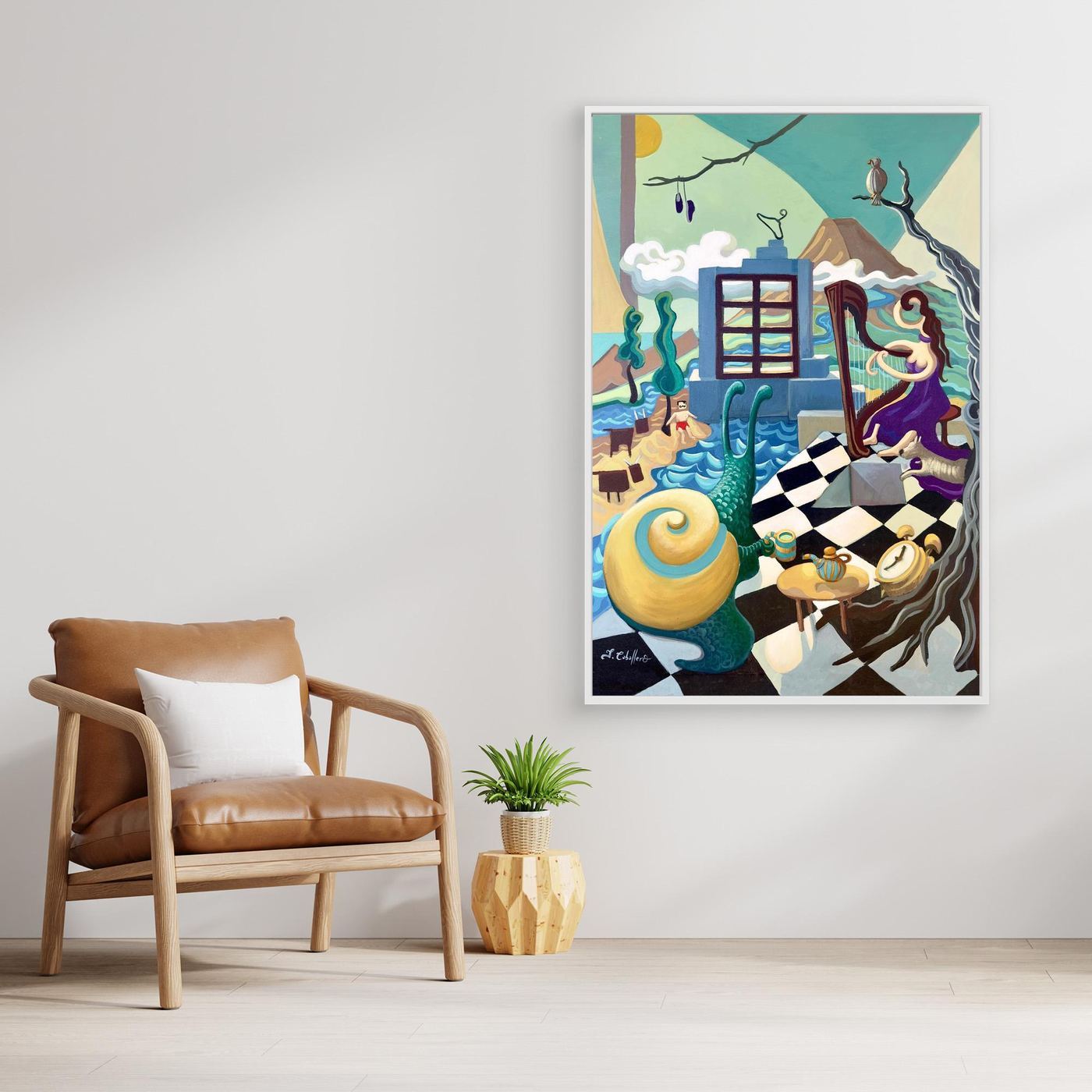 N231 -  Somewhere when time listens -Framed Canvas