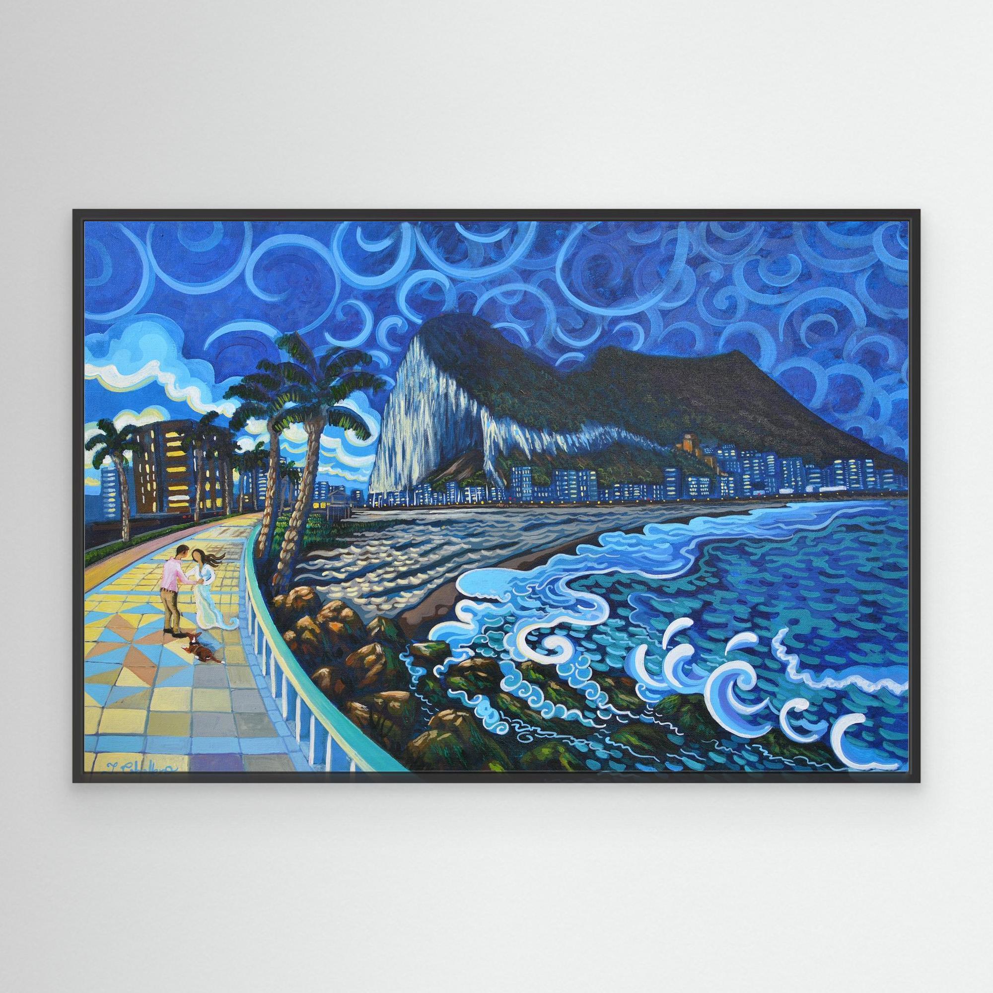 N209 - Poniente's promenade - Framed Canvas Art Print
