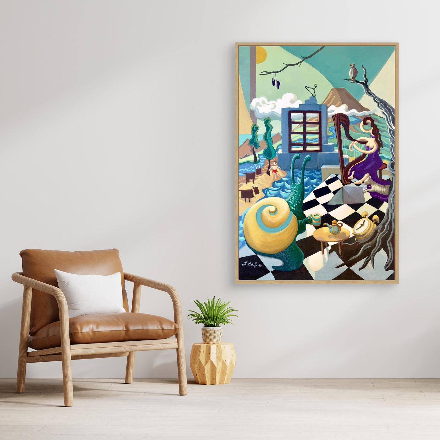 N231 -  Somewhere when time listens -Framed Canvas