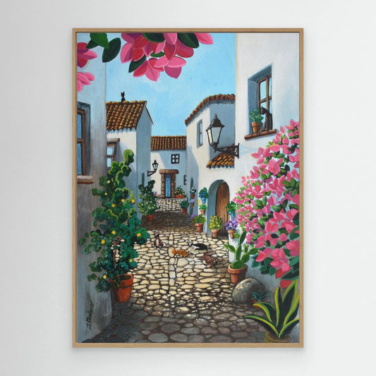N214 -The Cats of Castellar  - Framed Canvas Art Print