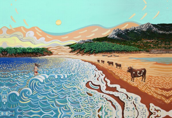 N17- Vacas de Bolonia  - Framed Canvas
