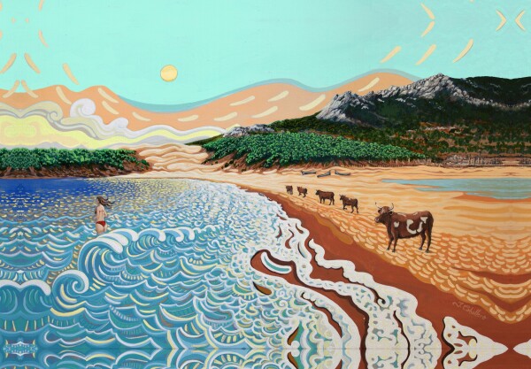 N17- Vacas de Bolonia  - Framed Canvas