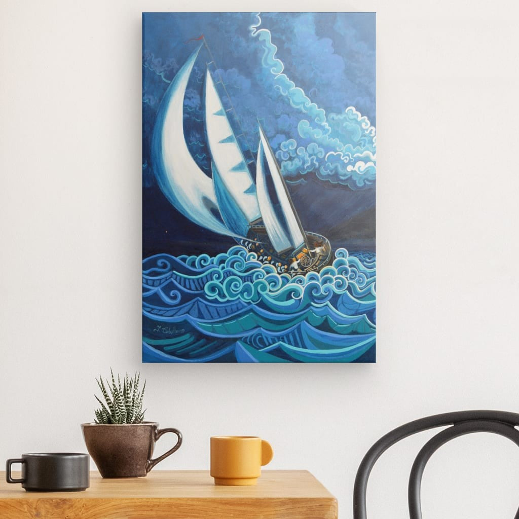 N12 B - Sailing with the storm - Portrait Canvas