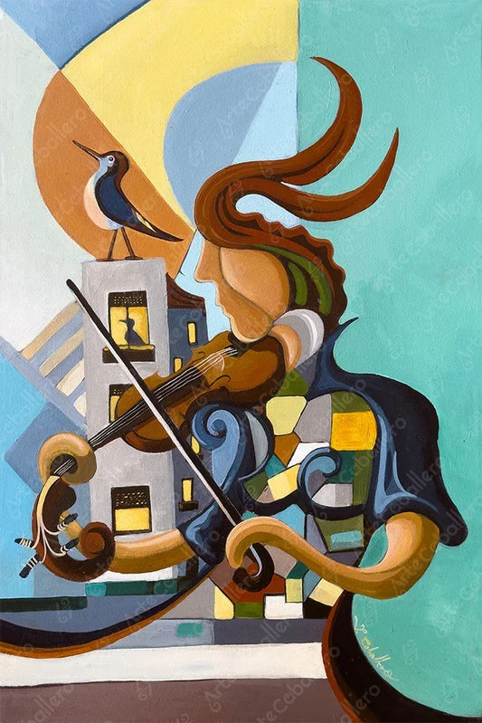 N220 - El pájaro y la violinista - Canvas