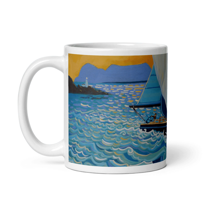 N136 - Sailing the Strait - Mug Panorama - Arte Caballero