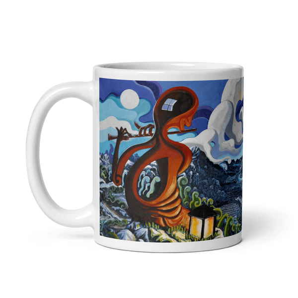 N40 - The flute player - Mug Panorama - Arte Caballero