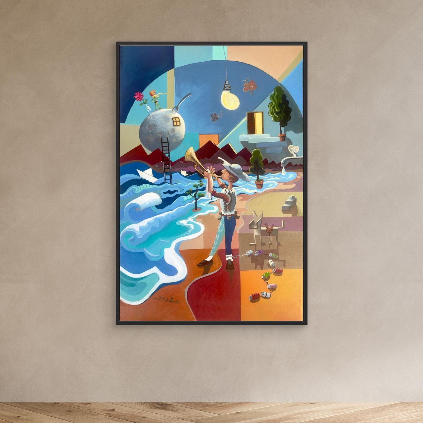 N230 - The Theatre of Dreamers - Framed Canvas