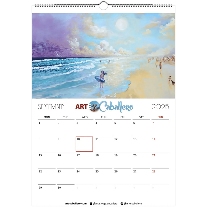 Calendar Costa de la Luz - EN - Holidays Andalusia & Gibraltar - 2025 (EU & Rest of World) - Arte Caballero