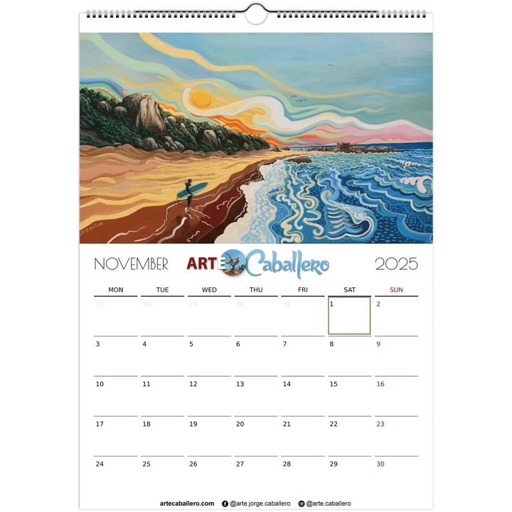 Calendar Costa de la Luz - EN - Holidays Andalusia & Gibraltar - 2025 (EU & Rest of World) - Arte Caballero