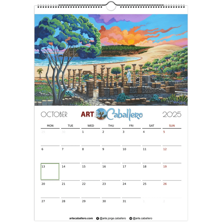 Calendar Costa de la Luz - EN - Holidays Andalusia & Gibraltar - 2025 (EU & Rest of World) - Arte Caballero