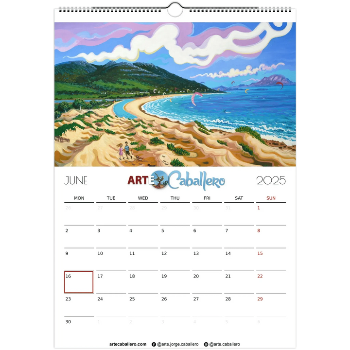 Calendar Costa de la Luz - EN - Holidays Andalusia & Gibraltar - 2025 (EU & Rest of World) - Arte Caballero