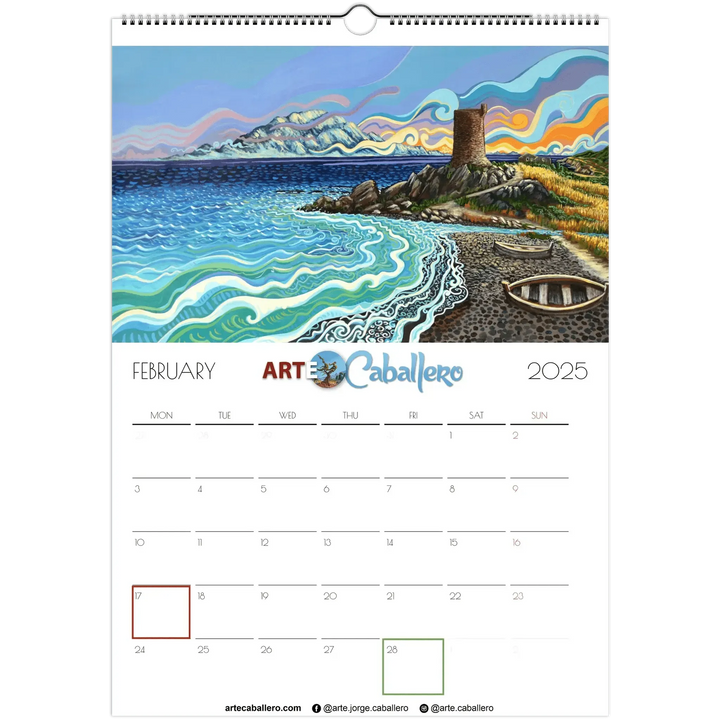 Calendar Costa de la Luz - EN - Holidays Andalusia & Gibraltar - 2025 (EU & Rest of World) - Arte Caballero