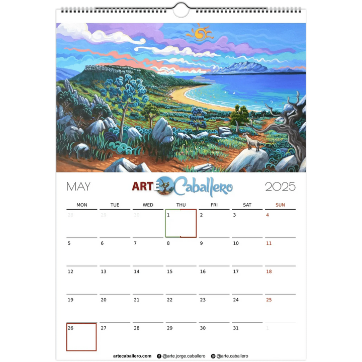 Calendar Costa de la Luz - EN - Holidays Andalusia & Gibraltar - 2025 (EU & Rest of World) - Arte Caballero