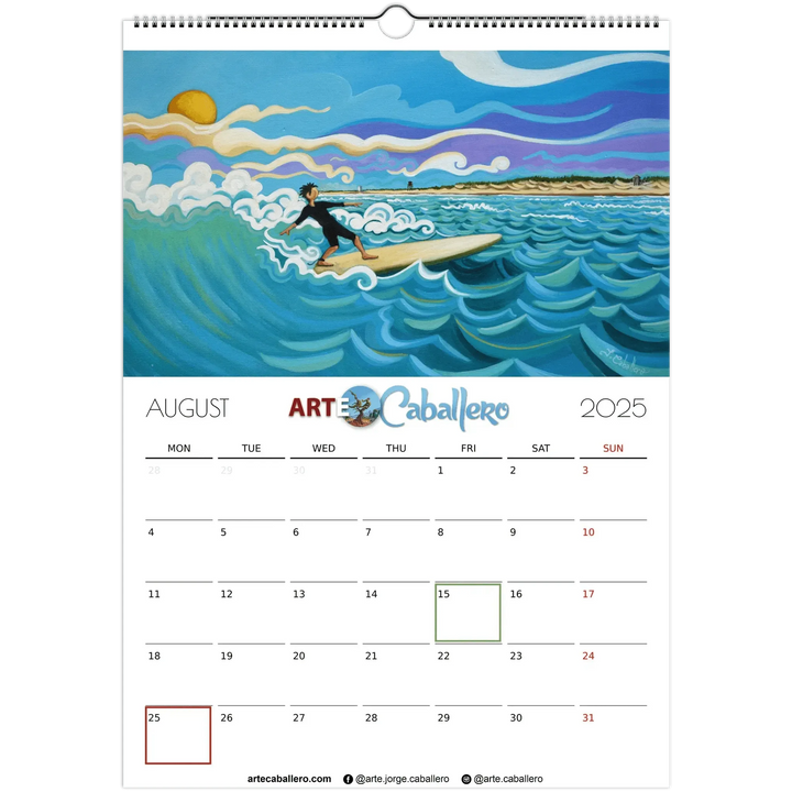 Calendar Costa de la Luz - EN - Holidays Andalusia & Gibraltar - 2025 (EU & Rest of World) - Arte Caballero