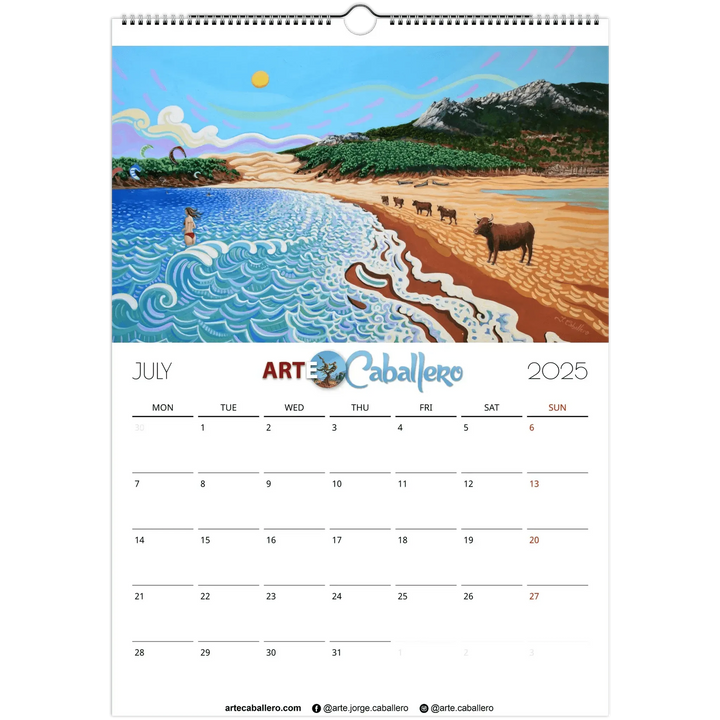 Calendar Costa de la Luz - EN - Holidays Andalusia & Gibraltar - 2025 (EU & Rest of World) - Arte Caballero