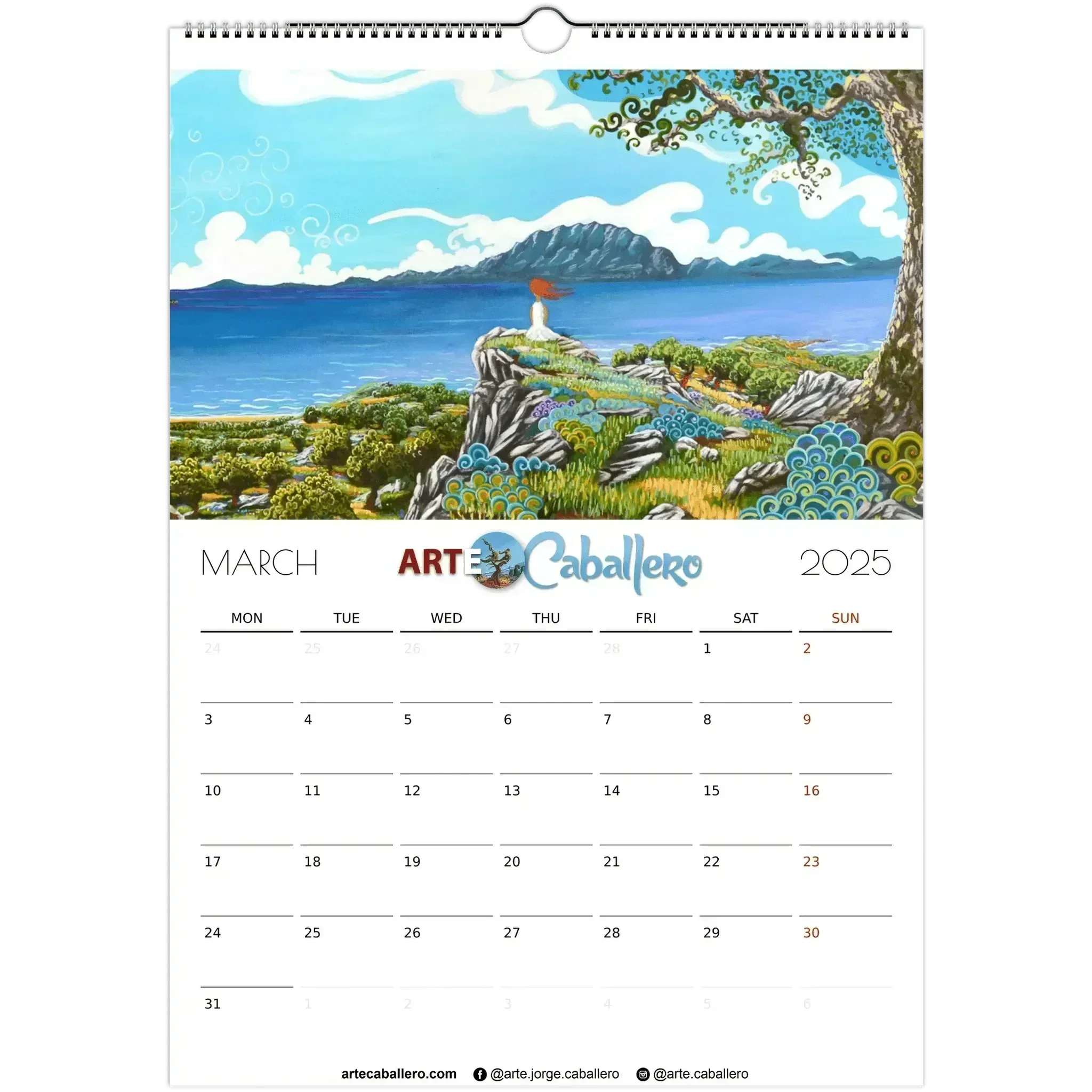 Calendar Costa de la Luz - EN - Holidays Andalusia & Gibraltar - 2025 (EU & Rest of World) - Arte Caballero