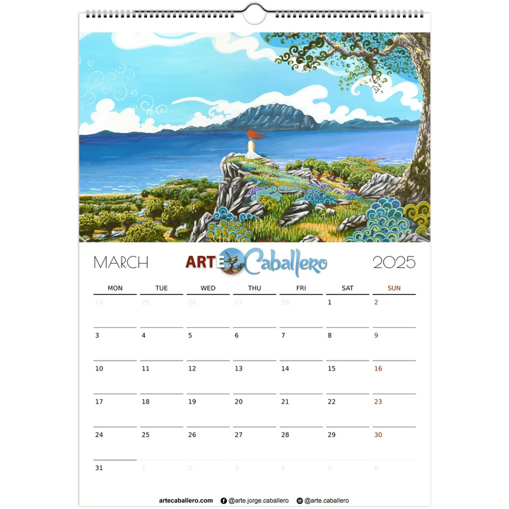 Calendar Costa de la Luz - EN - Holidays Andalusia & Gibraltar - 2025 (EU & Rest of World) - Arte Caballero