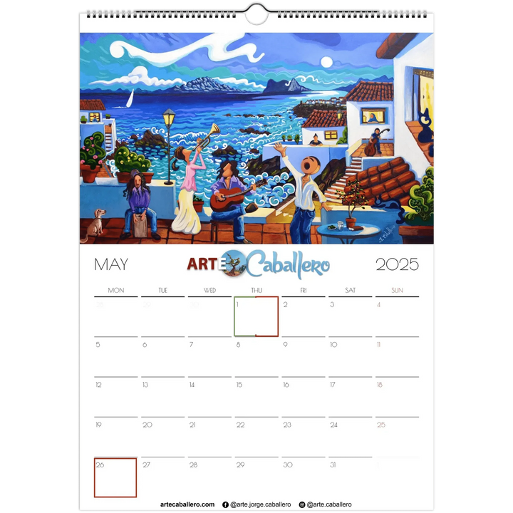 Calendar Costa del Sol - EN - Holidays Andalucia & Gibraltar - 2025 (EU & Rest of World) - Arte Caballero