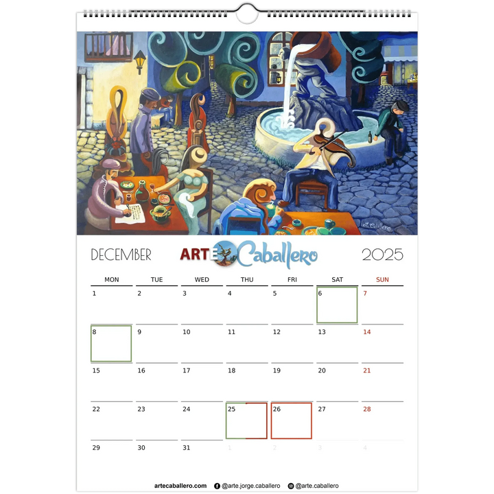 Calendar Costa del Sol - EN - Holidays Andalucia & Gibraltar - 2025 (EU & Rest of World) - Arte Caballero