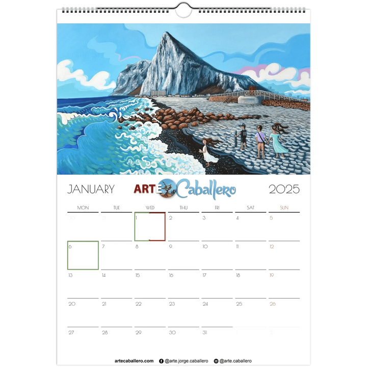 Calendar Costa del Sol - EN - Holidays Andalucia & Gibraltar - 2025 (EU & Rest of World) - Arte Caballero