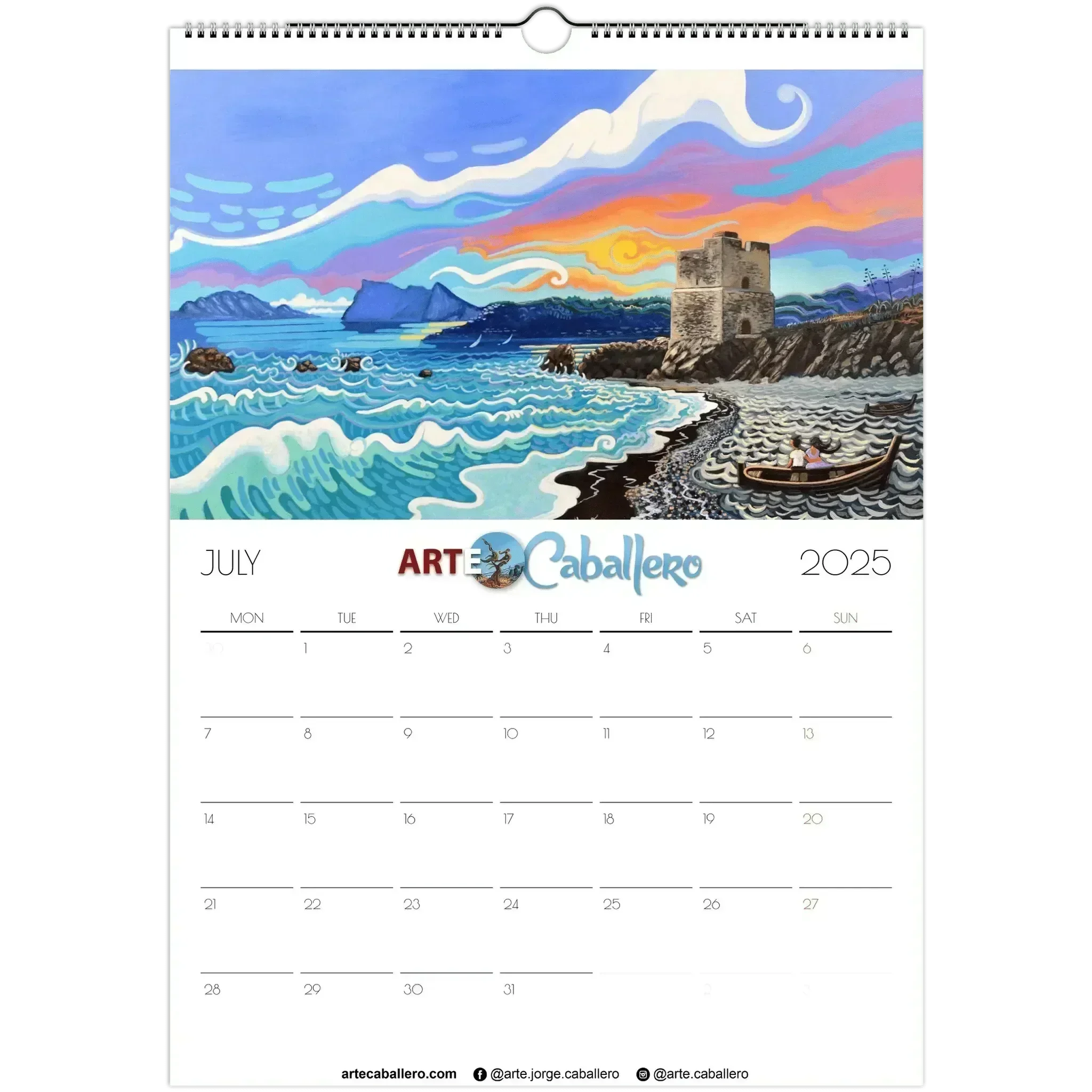 Calendar Costa del Sol - EN - Holidays Andalucia & Gibraltar - 2025 (EU & Rest of World) - Arte Caballero