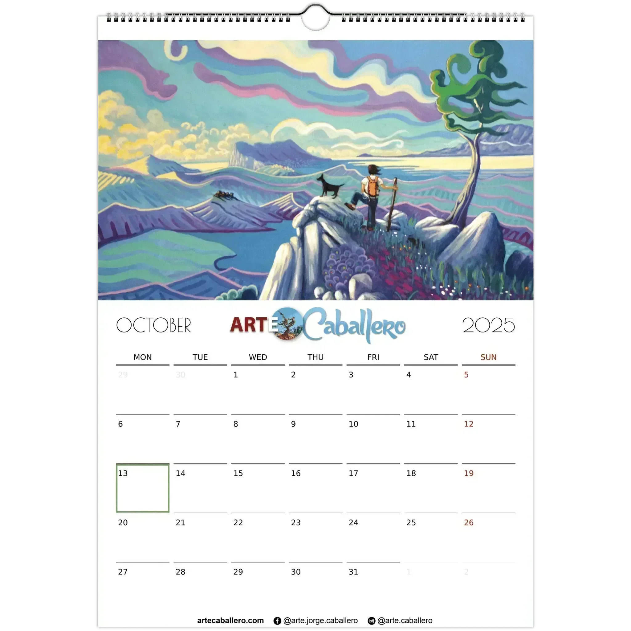 Calendar Editor's Choice - EN - Holidays Andalusia & Gibraltar - 2025 (EU & Rest of World) - Arte Caballero