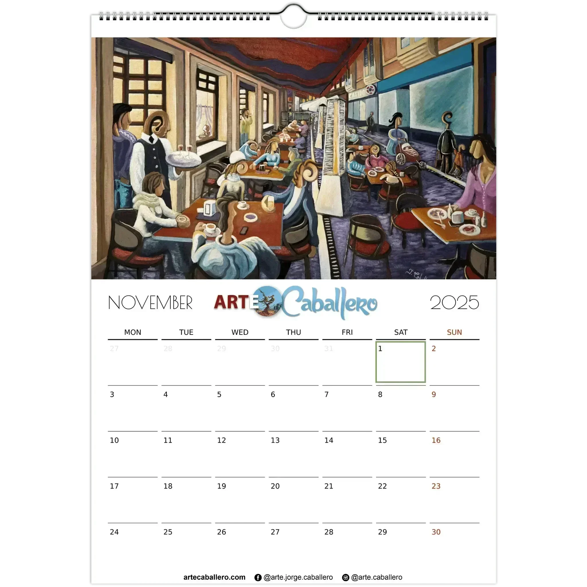 Calendar Editor's Choice - EN - Holidays Andalusia & Gibraltar - 2025 (EU & Rest of World) - Arte Caballero