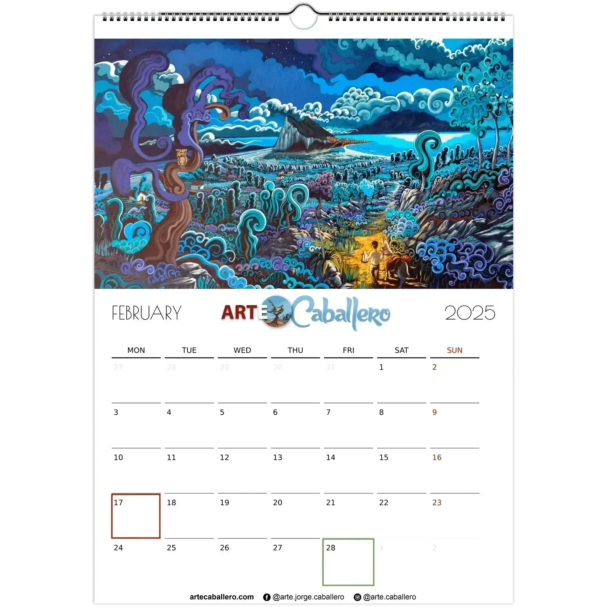 Calendar Editor's Choice - EN - Holidays Andalusia & Gibraltar - 2025 (EU & Rest of World) - Arte Caballero