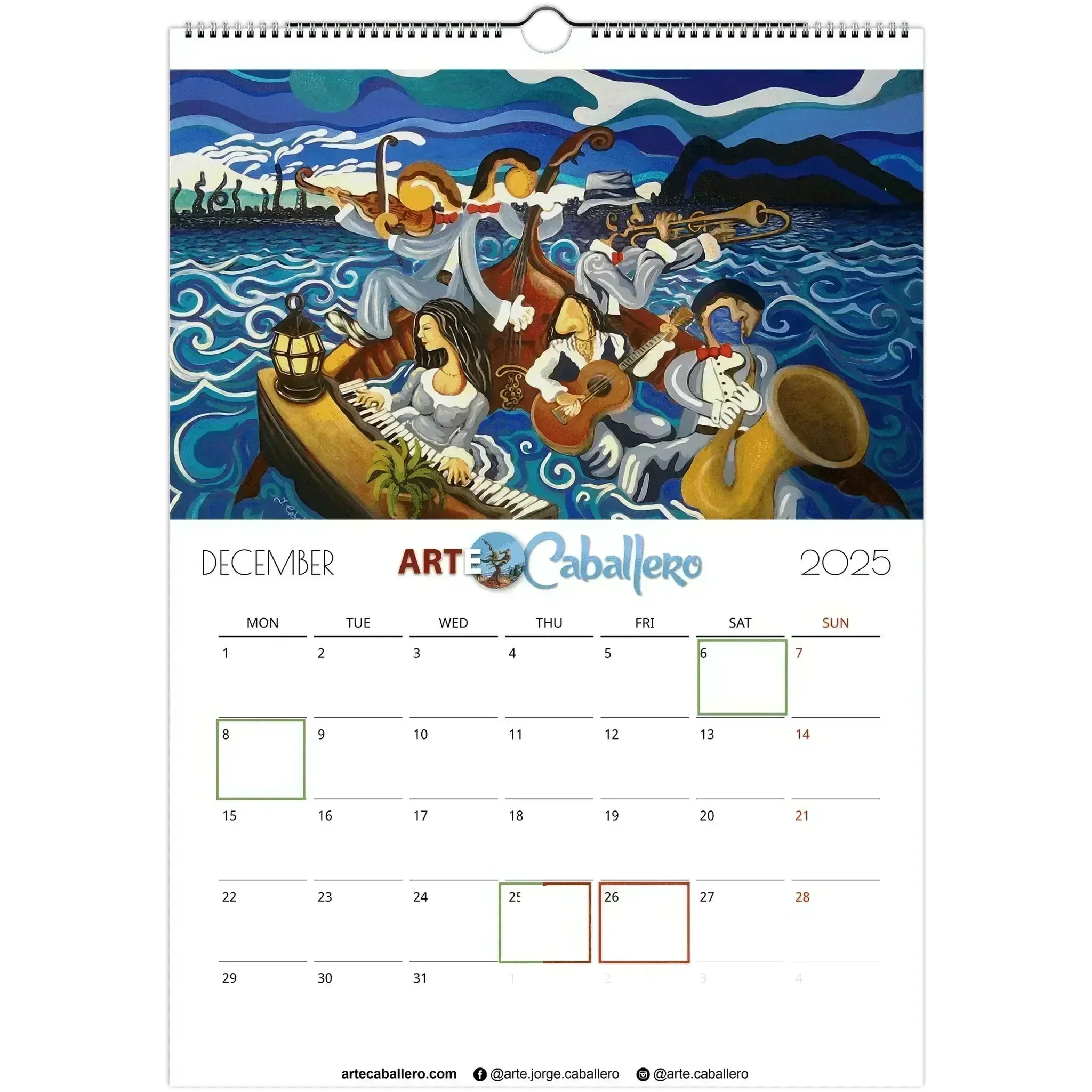 Calendar Editor's Choice - EN - Holidays Andalusia & Gibraltar - 2025 (EU & Rest of World) - Arte Caballero