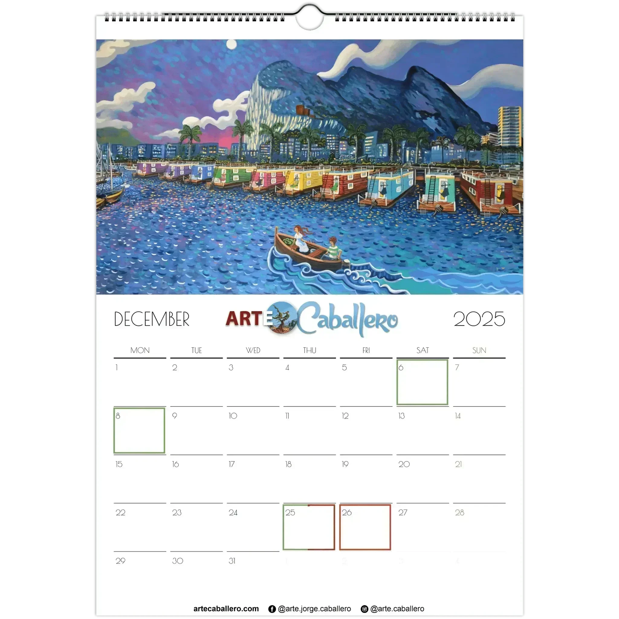 Calendar Gibraltar & Campo - EN - Holidays Andalucia & Gibraltar - 2025 (EU & Rest of World) - Arte Caballero