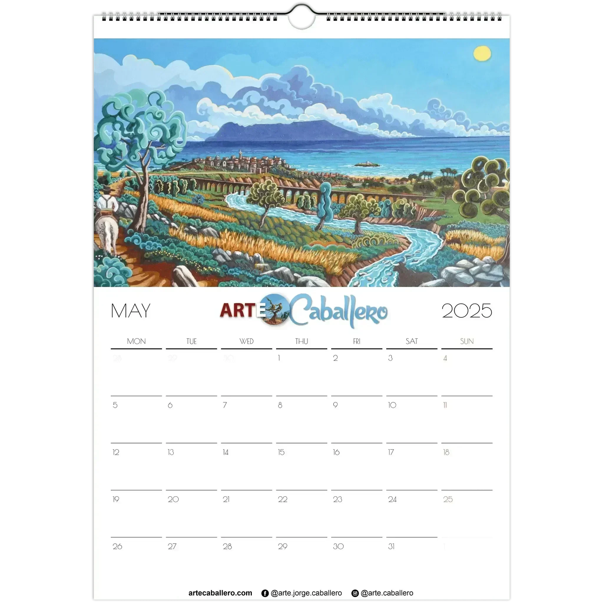 Calendar Gibraltar & Campo - EN - No Holidays - 2025 (EU & Rest of World) - Arte Caballero