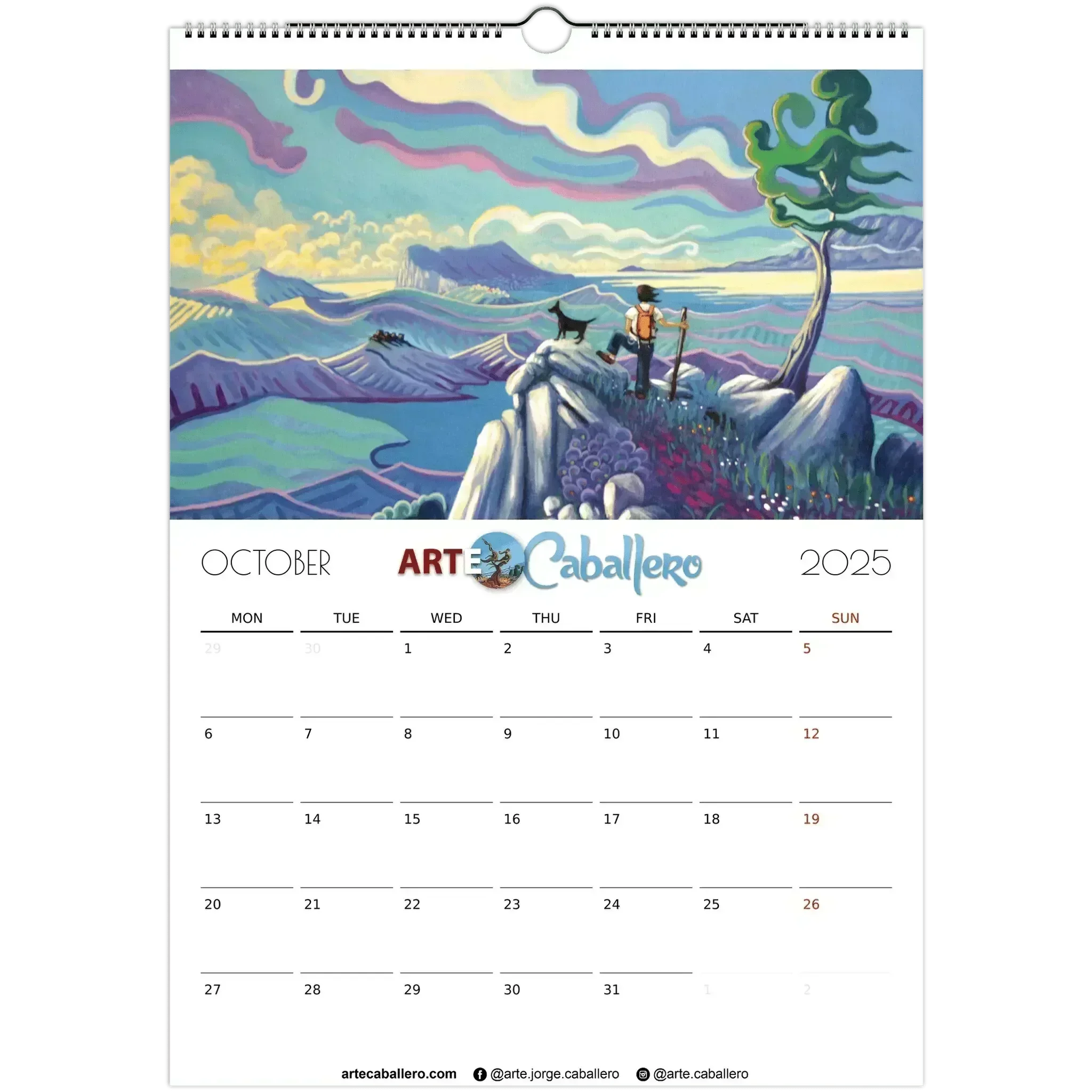 Calendar Gibraltar & Campo - EN - No Holidays - 2025 (EU & Rest of World) - Arte Caballero