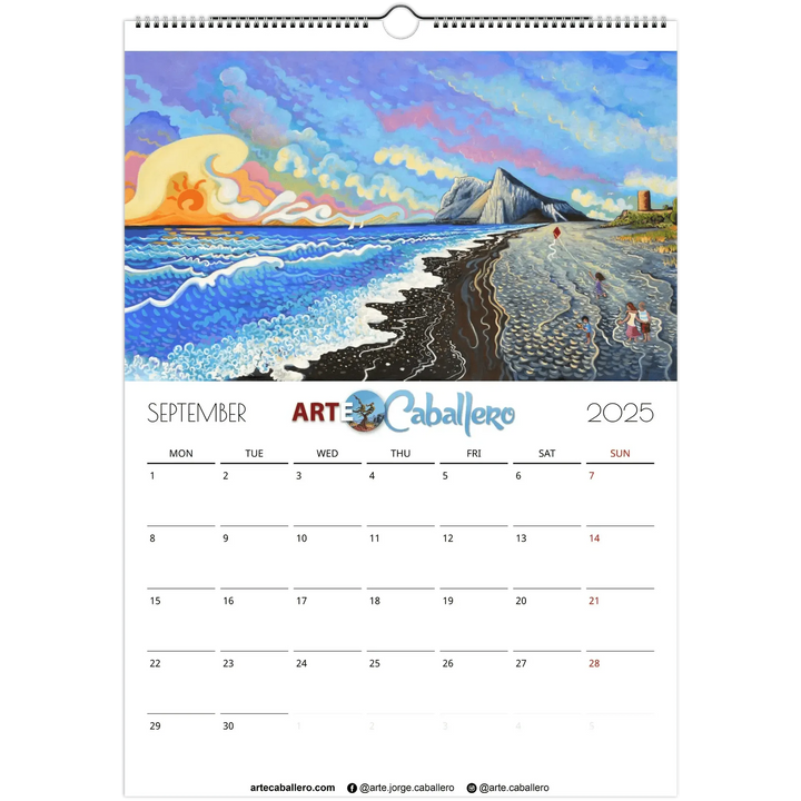 Calendar Gibraltar & Campo - EN - No Holidays - 2025 (EU & Rest of World) - Arte Caballero