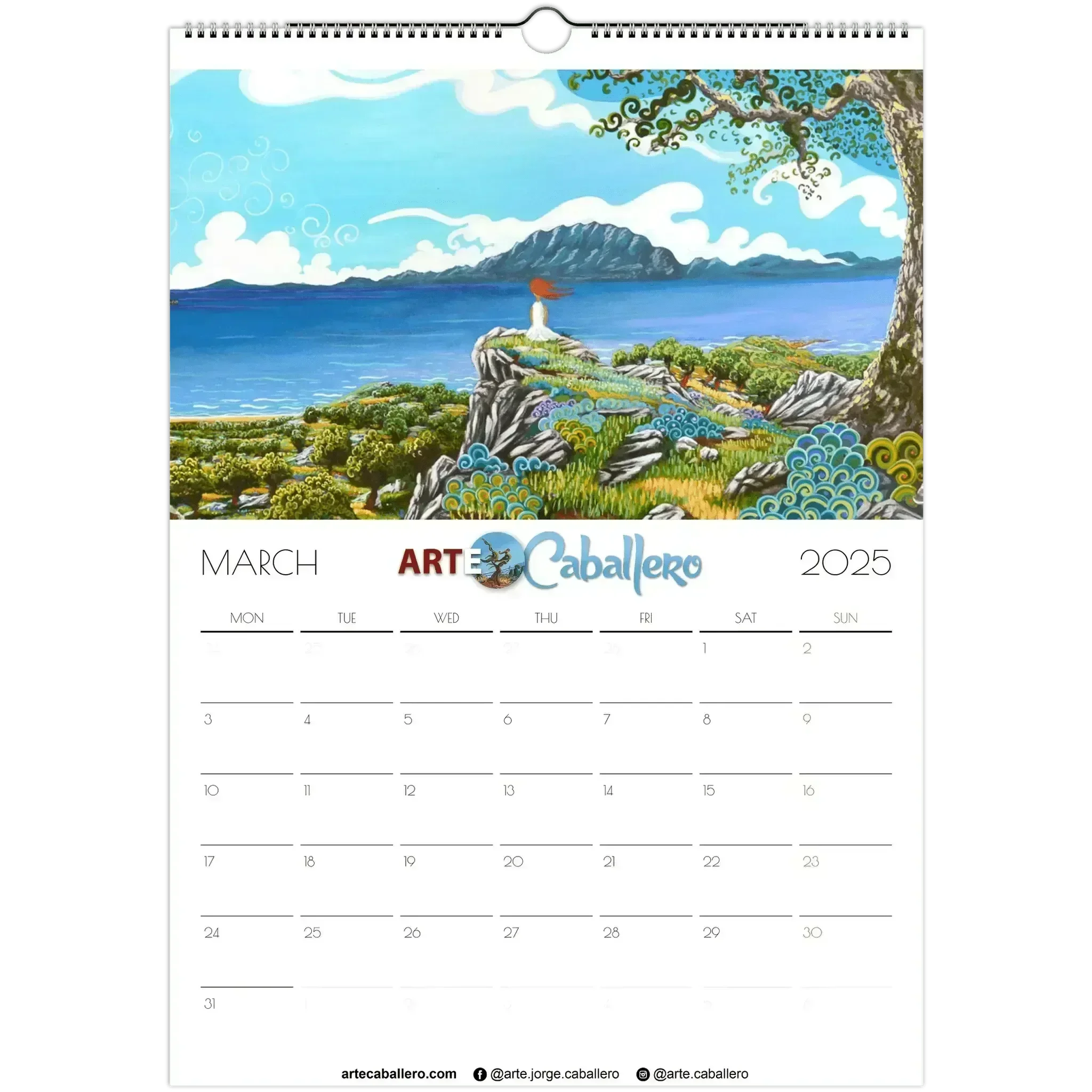 Calendar Gibraltar & Campo - EN - No Holidays - 2025 (EU & Rest of World) - Arte Caballero