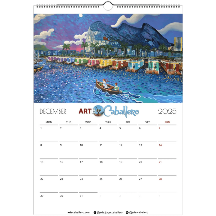 Calendar Gibraltar & Campo - EN - No Holidays - 2025 (EU & Rest of World) - Arte Caballero