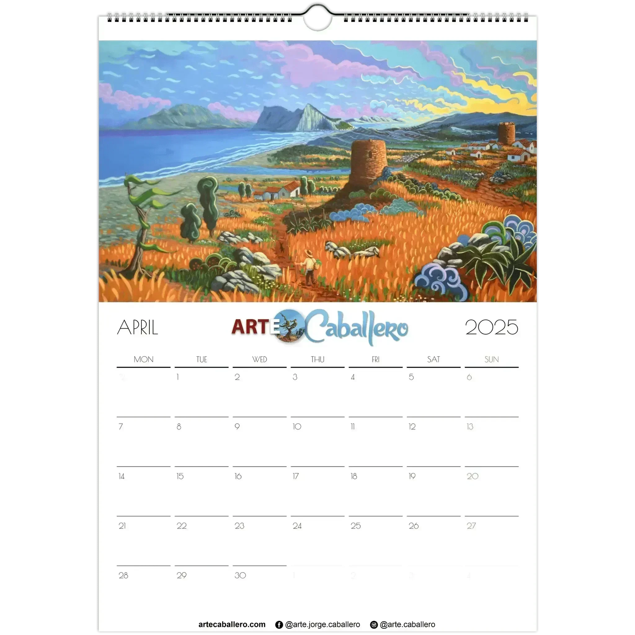 Calendar Gibraltar & Campo - EN - No Holidays - 2025 (EU & Rest of World) - Arte Caballero