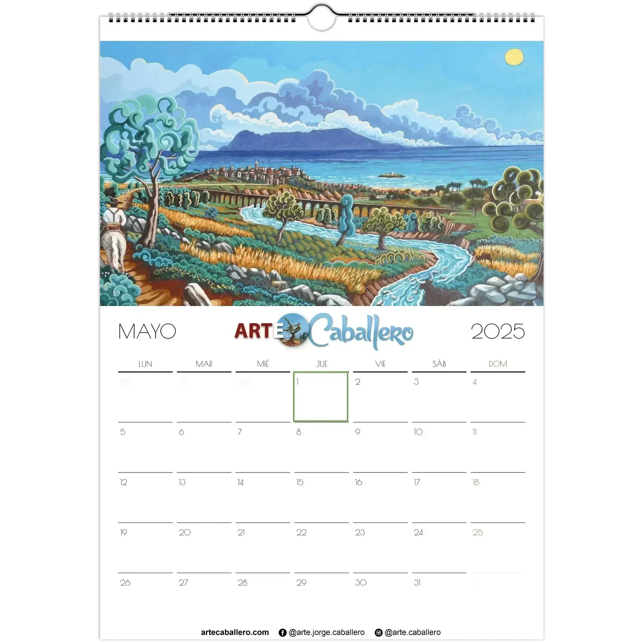 Calendario Campo de Gibraltar - ESP - Festivos Andalucia - 2025 (EU & Rest of World) - Arte Caballero