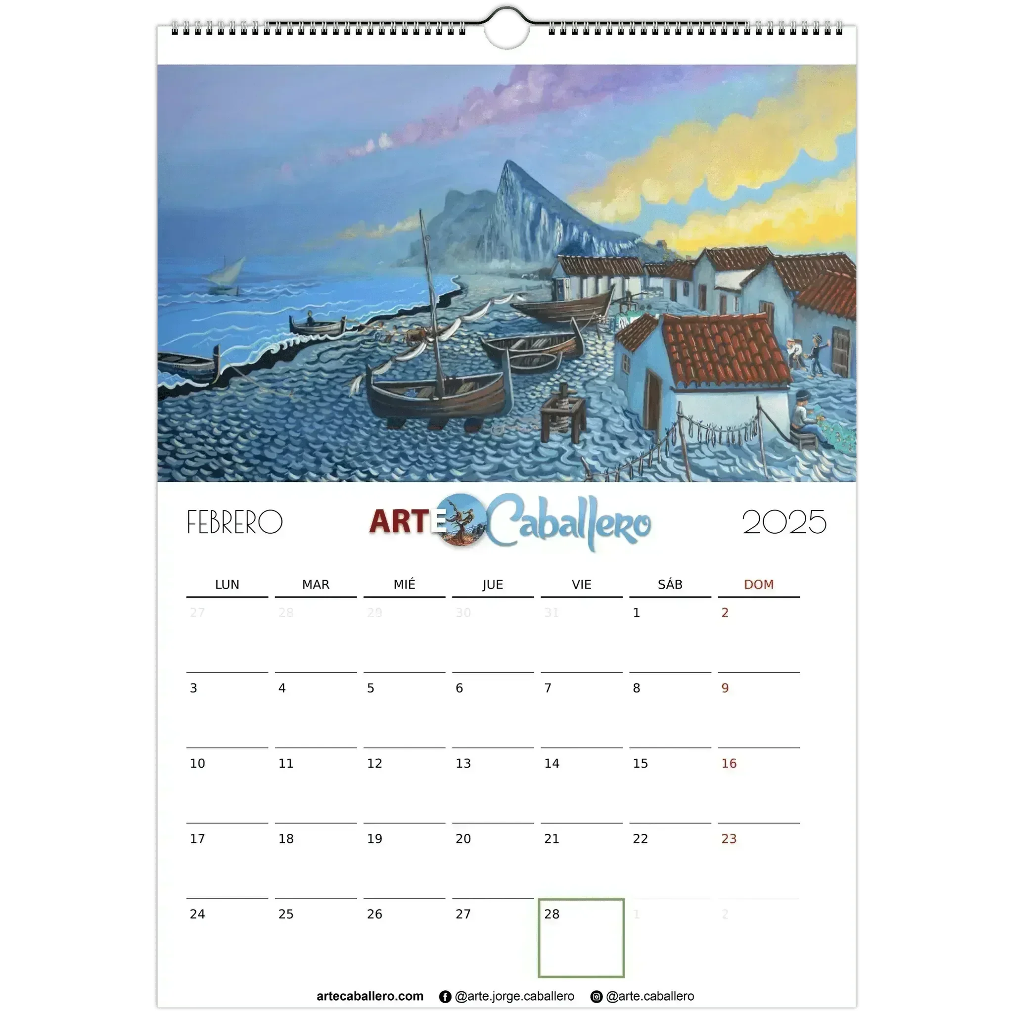 Calendario Campo de Gibraltar - ESP - Festivos Andalucia - 2025 (EU & Rest of World) - Arte Caballero