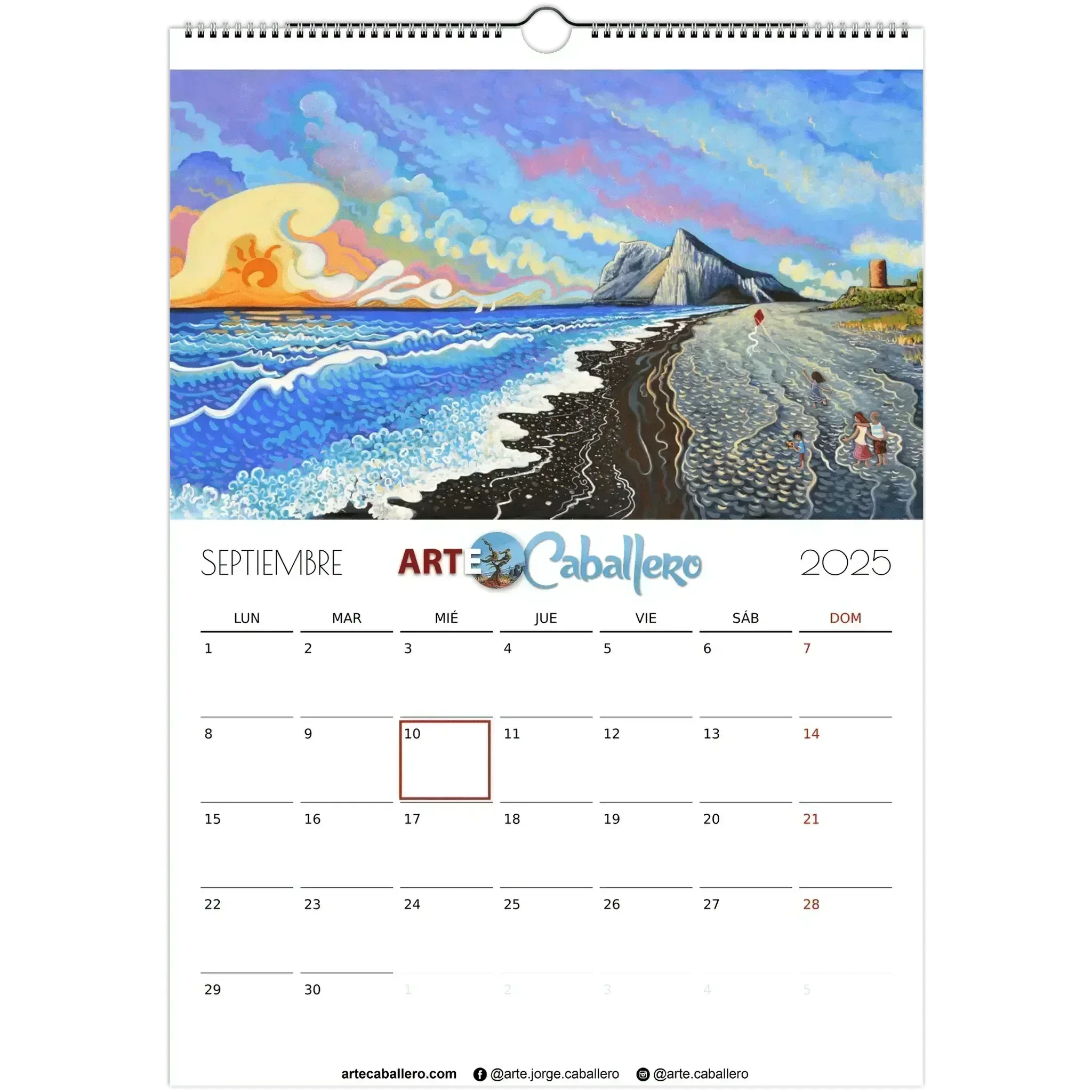 Calendario Campo de Gibraltar - ESP - Festivos Andalucia & Gibraltar - 2025 (EU & Rest of World) - Arte Caballero