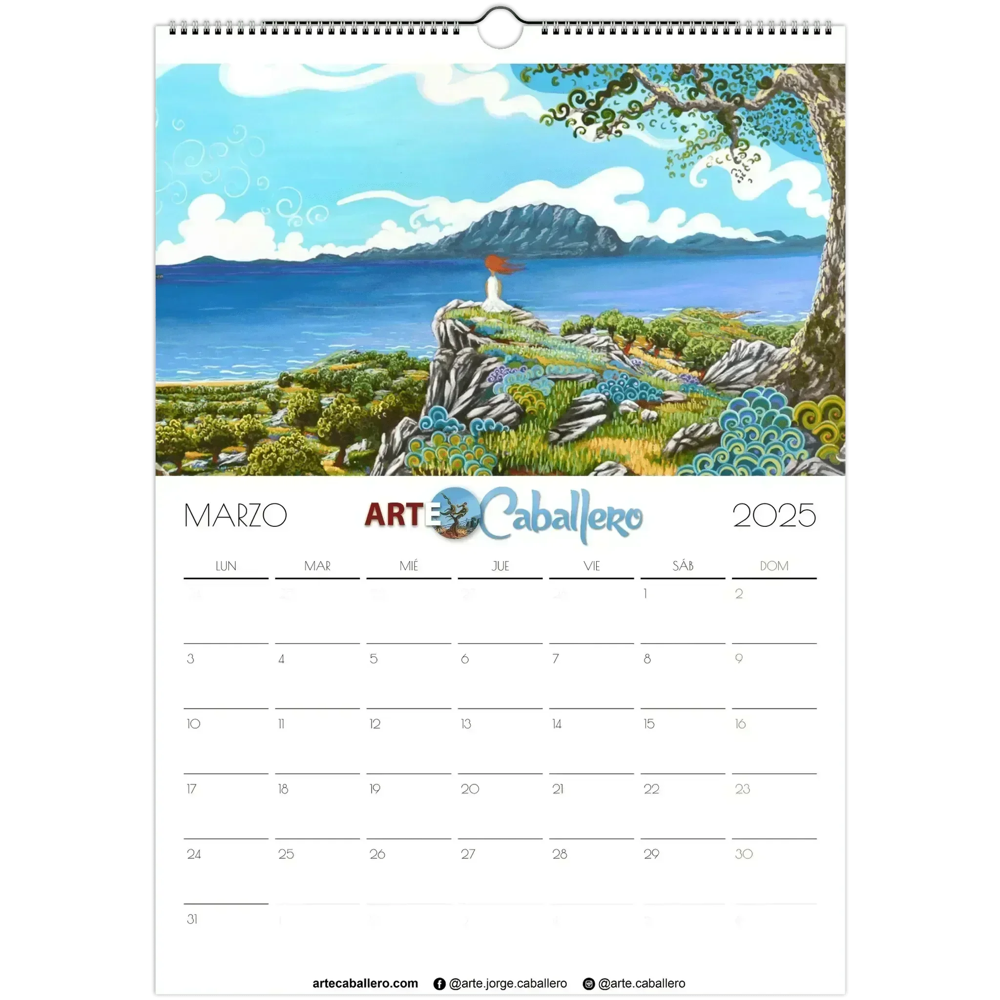Calendario Campo de Gibraltar - ESP - Festivos Andalucia & Gibraltar - 2025 (EU & Rest of World) - Arte Caballero
