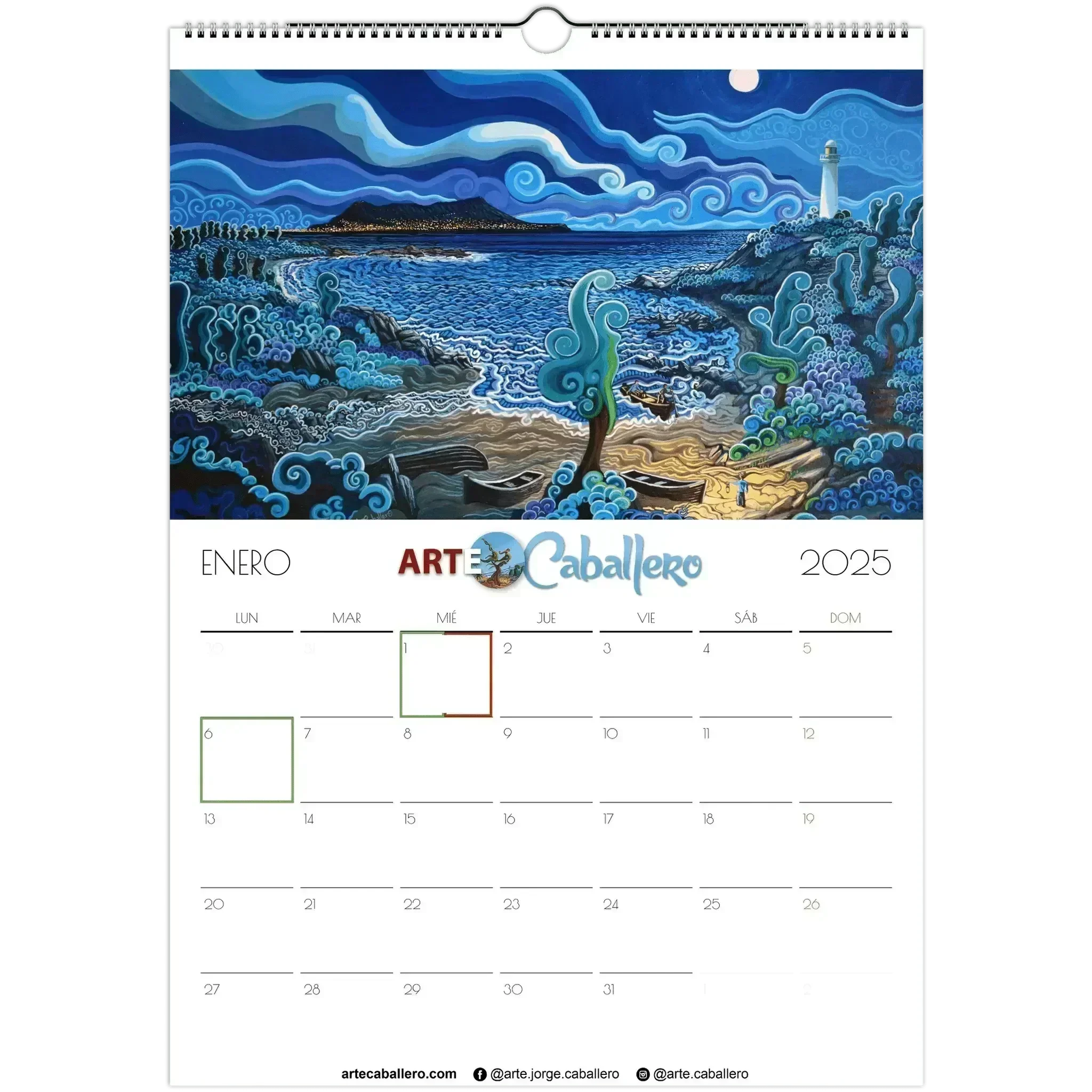 Calendario Campo de Gibraltar - ESP - Festivos Andalucia & Gibraltar - 2025 (EU & Rest of World) - Arte Caballero