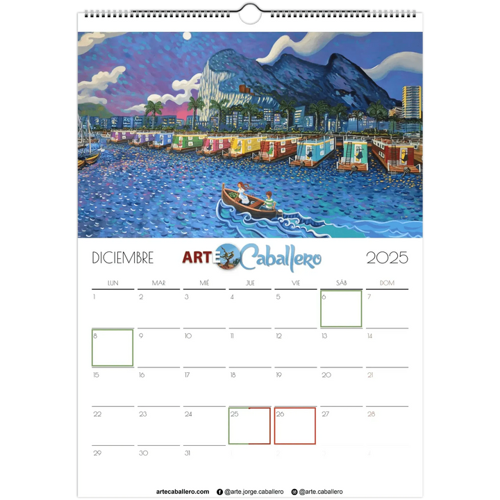 Calendario Campo de Gibraltar - ESP - Festivos Andalucia & Gibraltar - 2025 (EU & Rest of World) - Arte Caballero