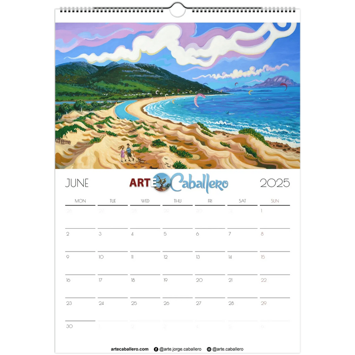 Calendario Costa de la Luz - EN - No Holidays - 2025 (EU & Rest of World) - Arte Caballero