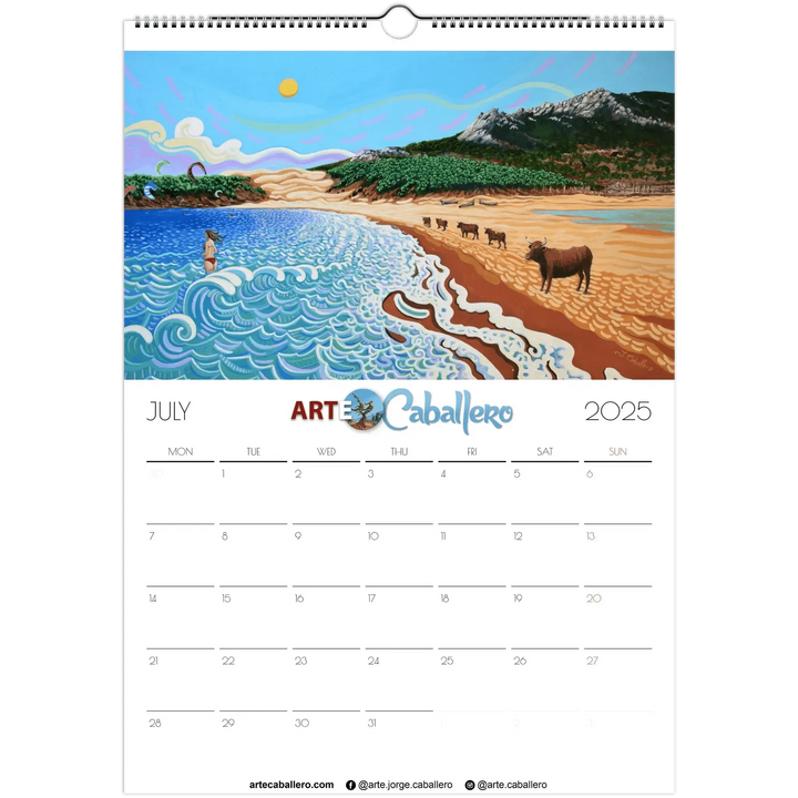 Calendario Costa de la Luz - EN - No Holidays - 2025 (EU & Rest of World) - Arte Caballero