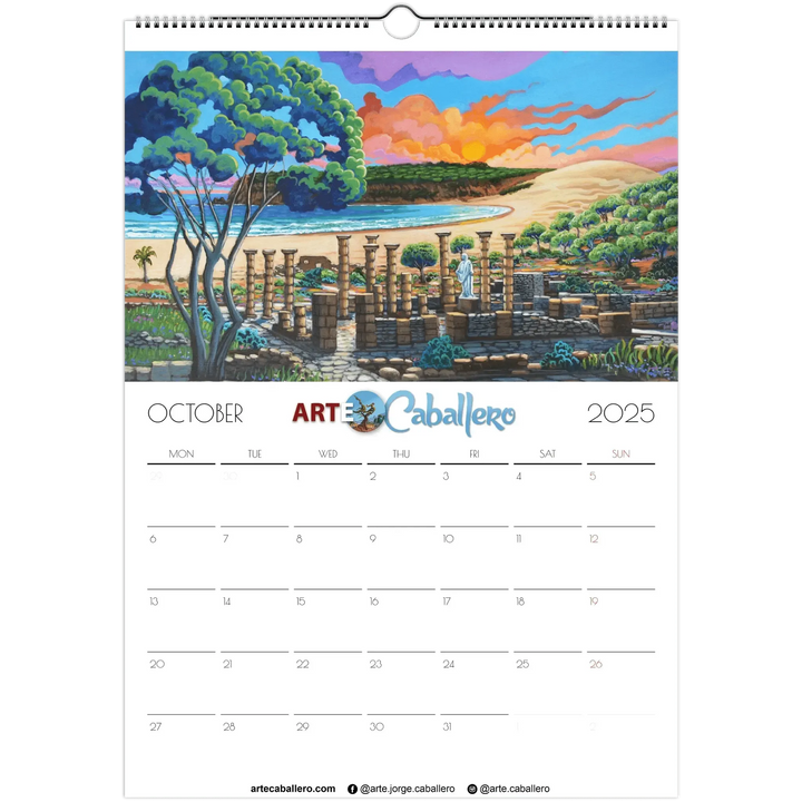 Calendario Costa de la Luz - EN - No Holidays - 2025 (EU & Rest of World) - Arte Caballero